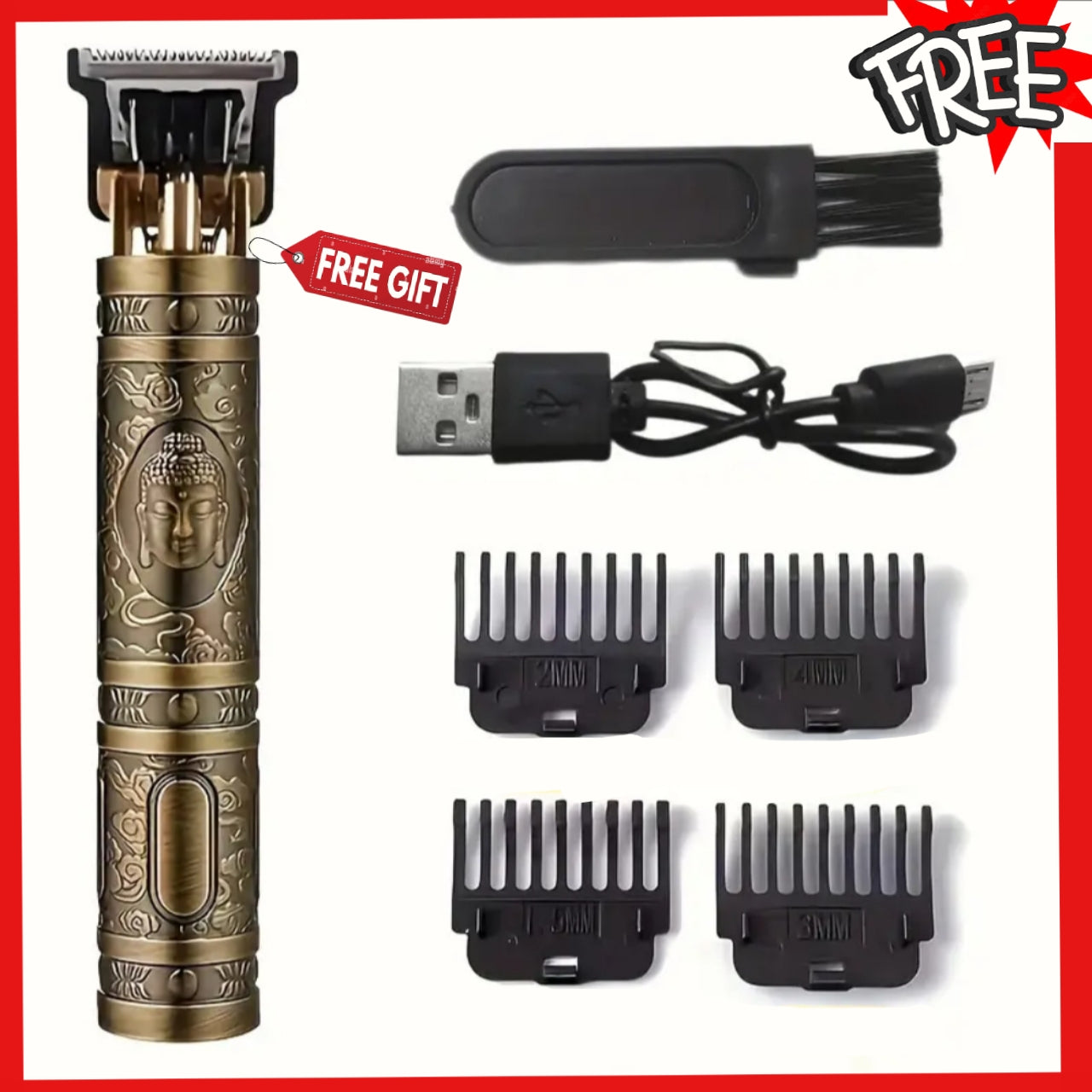 Portable Mini Shaver Rechargeable with Free 🎁Vintage Metallic Trimmer