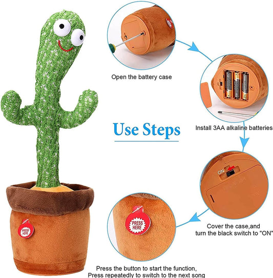 Dancing Cactus Toys for Kids Educational Plush Baby Toy Talking & Singing