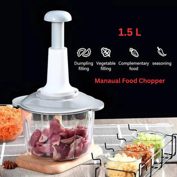 1 Pc Hand Push Manual Food Chopper- 1.5 Liter