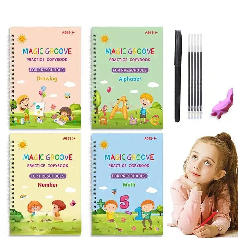 Magic book Practice Copybook for Kids pack of 4