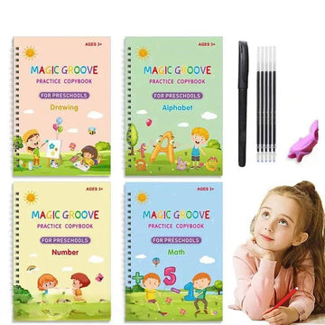 Magic book Practice Copybook for Kids pack of 4